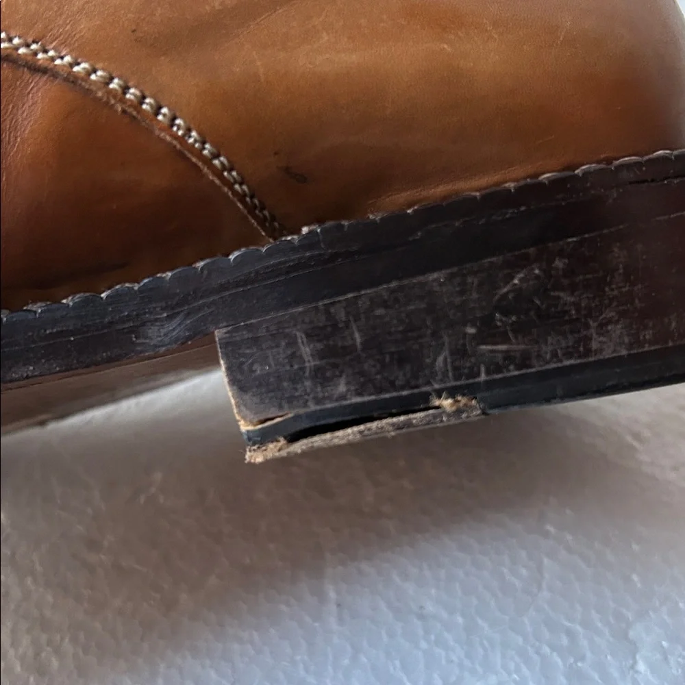 Drudd Leather buckle top cap dress shoe made in Italy size EU45 (11) camel brown